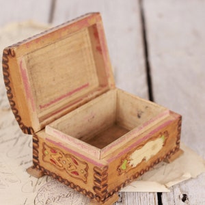 Vintage Hand Painted Wooden Box: Keepsake Jewelry Storage