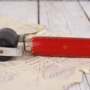 Vintage Print Plastic Ink Roller Tools, Engraved
