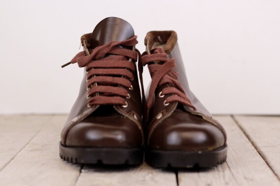 Vintage Leather Tourist Children's Brown Shoes Ch… - image 3