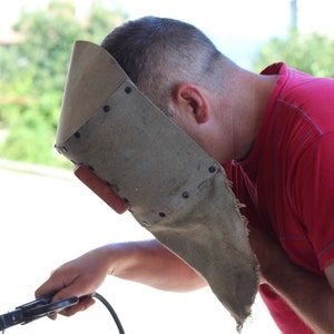 Vintage Welders Mask with Handle Face Protector for Welding Steampunk Industrial Accessory Face Shield