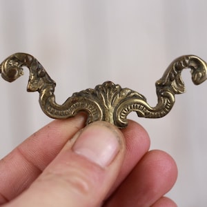 Vintage Brass Drawer Handles Set of 2 Small Door Handles Decorative