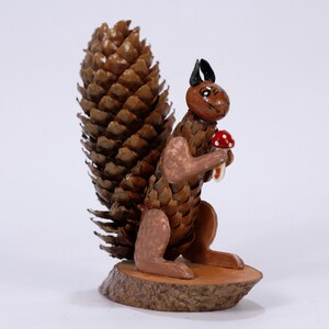 1970&#39;s Wooden Squirrel, Squirrel Figurine