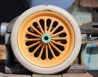 1980s Vintage Rubber Caster Wheel: Steampunk Home Decor (7 inch)