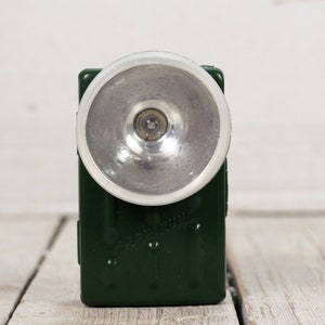 Vintage Military Green Flashight Small Signal Railway Flashlight, Camping Flashlight