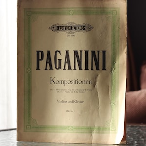 Vintage Paganini Violin & Piano Sheet Music Book, German Classical Compositions