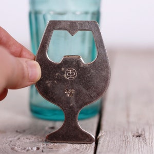 Vintage Metal Bottle Opener in Goblet Shape