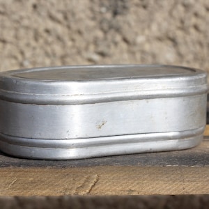 Caixa de sanduíche de alumínio vintage, lancheira