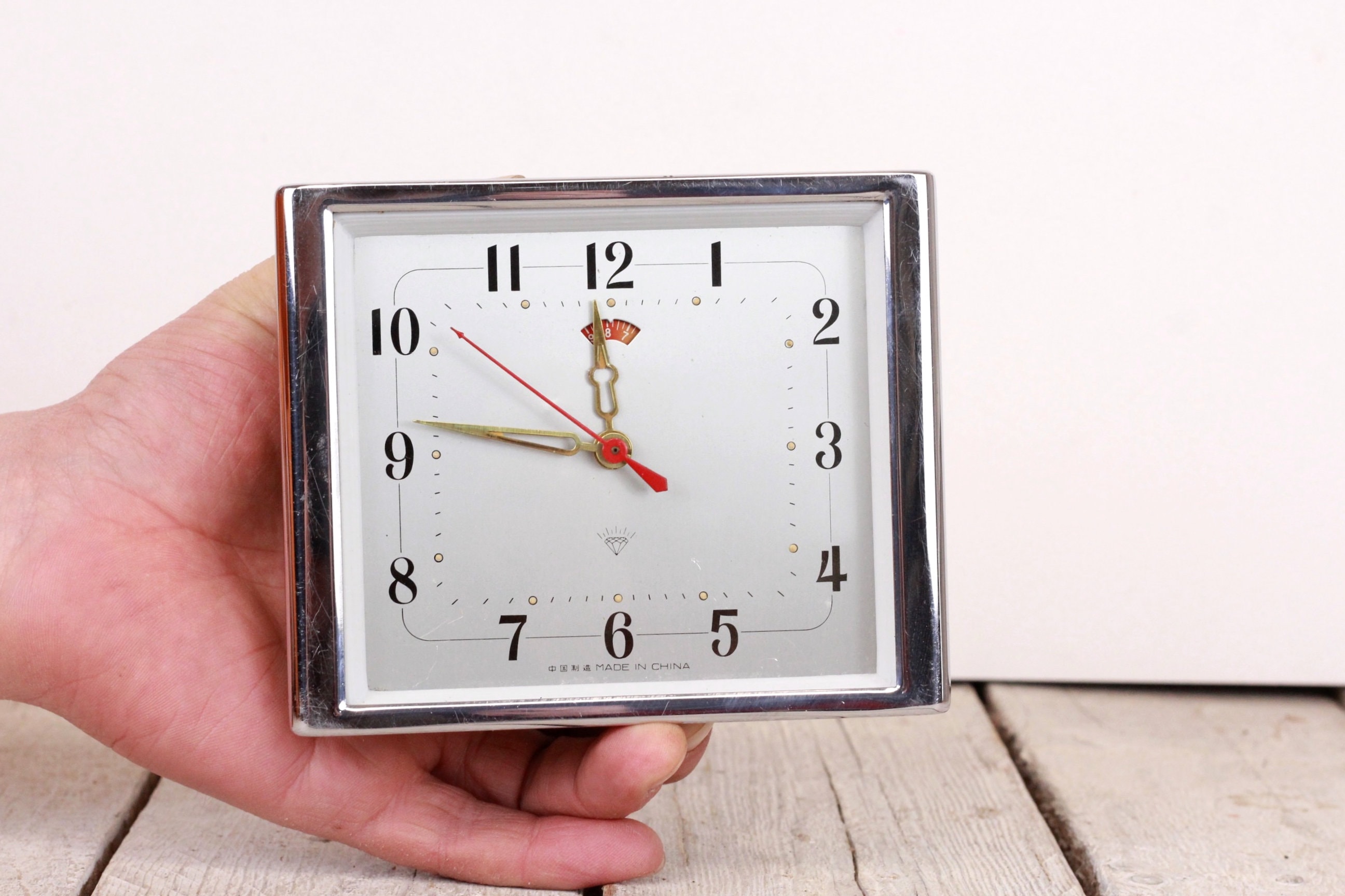 Vintage Mechanical Chinese Alarm Desk Clock Wind up Working Etsy