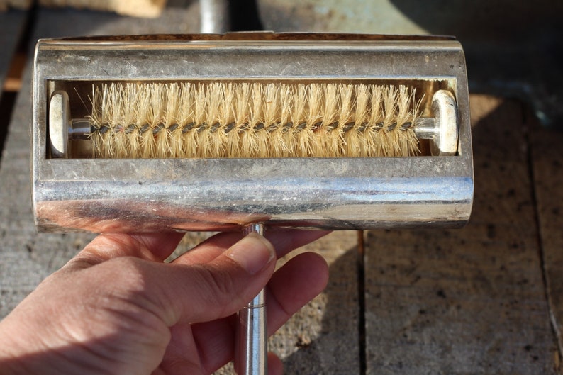 Vintage Chrome Crumb Sweeper With Rotating Brush Table Crumb Etsy