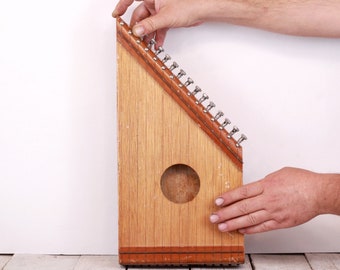 Handmade Zither with Fifteen Strings Children's Zither Wooden Stringed Instrument Zither Guitar