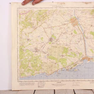 Vintage Militärkarte, Karte der bulgarischen Armee, 1:100 000, topographische Karte, Landkarte der 1960er Jahre