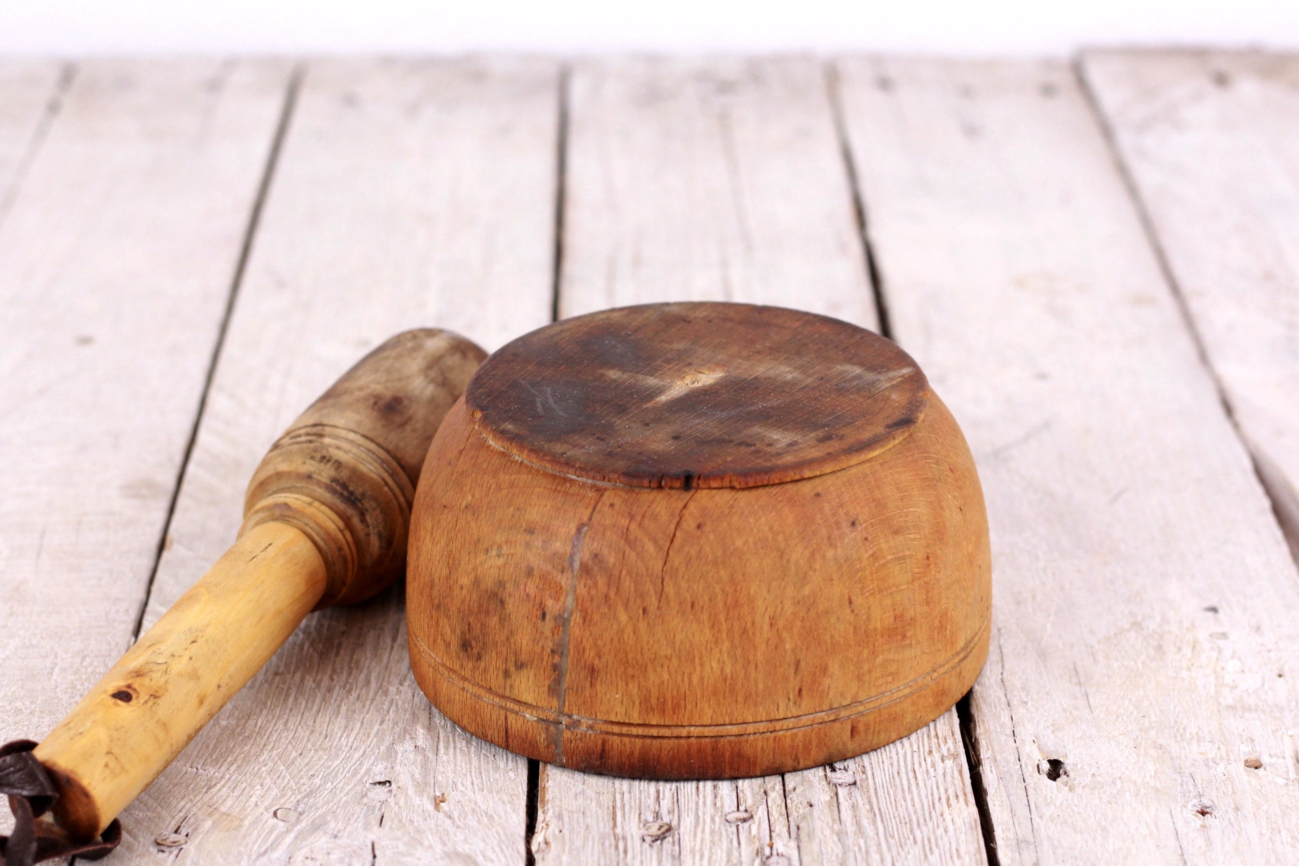 Pestillo de madera antigua y mortero equipo de cocina | Etsy