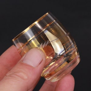 Vintage Shot Glasses with Gold Thread Aperitif Glasses Circa 1930&#39;s Set of Three