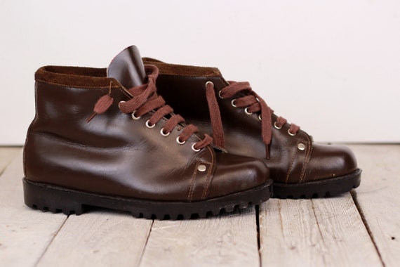 Vintage Leather Tourist Children's Brown Shoes Ch… - image 2