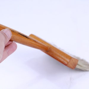 Cepillo de ropa vintage de crin de caballo - Cepillo de aseo con mango de madera dura