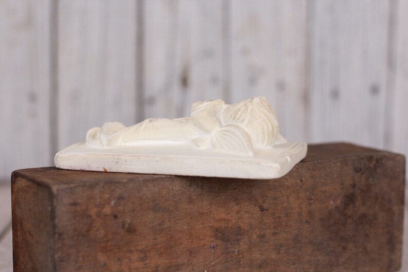 Vintage Plaster Figurine Angel Wall Hanging Plate Christian Etsy