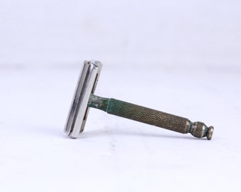 Vintage Metal / Brass Shaver, Slim Double Edge Safety Razor