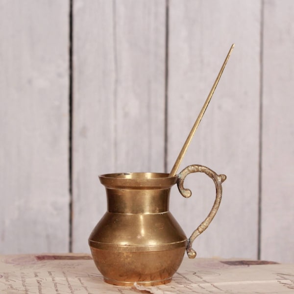 Brass jug, Brass jug with spoon, Brass pitcher, Brass jar jug, Solid brass jug with spoon, Brass sugar jug, Brass milk jug, Small sugar jug