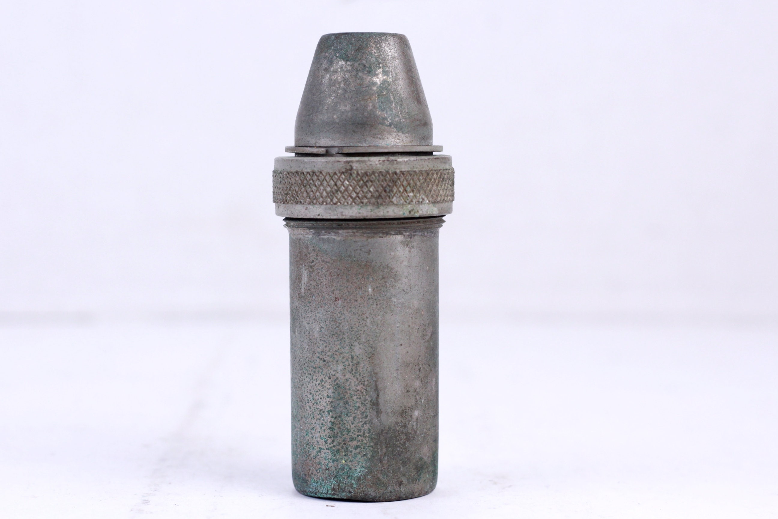 Vintage Brass Syringe Container: Autoclave Sterilizer, Medical Device