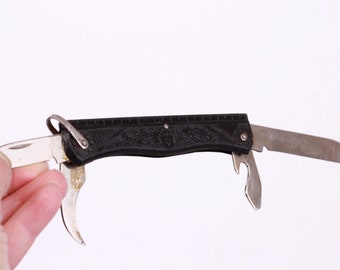 Vintage Small Pocket Knife, Leather Case, Collectible