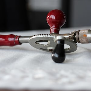 Vintage USSR Hand Drill: Rustic Manual Tool, Working Condition