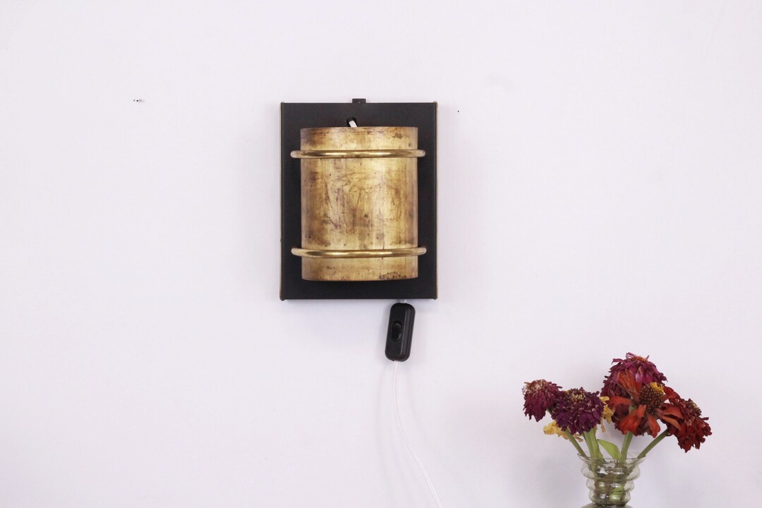 Vintage Wall Hanging Night Lamp With Brass Base and Metal Stand Etsy