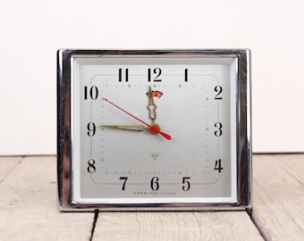 Vintage Mechanical Chinese Alarm Desk Clock, Wind up, Working