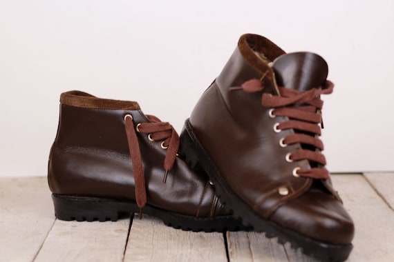 Vintage Leather Tourist Children's Brown Shoes Ch… - image 1