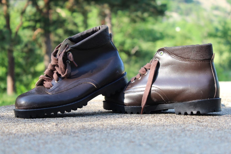 Women/'s size US 7.5 Vintage ankle shoes Punk shoes Leather boots ankle Woman/'s shoes Brown leather boots Tourist shoes