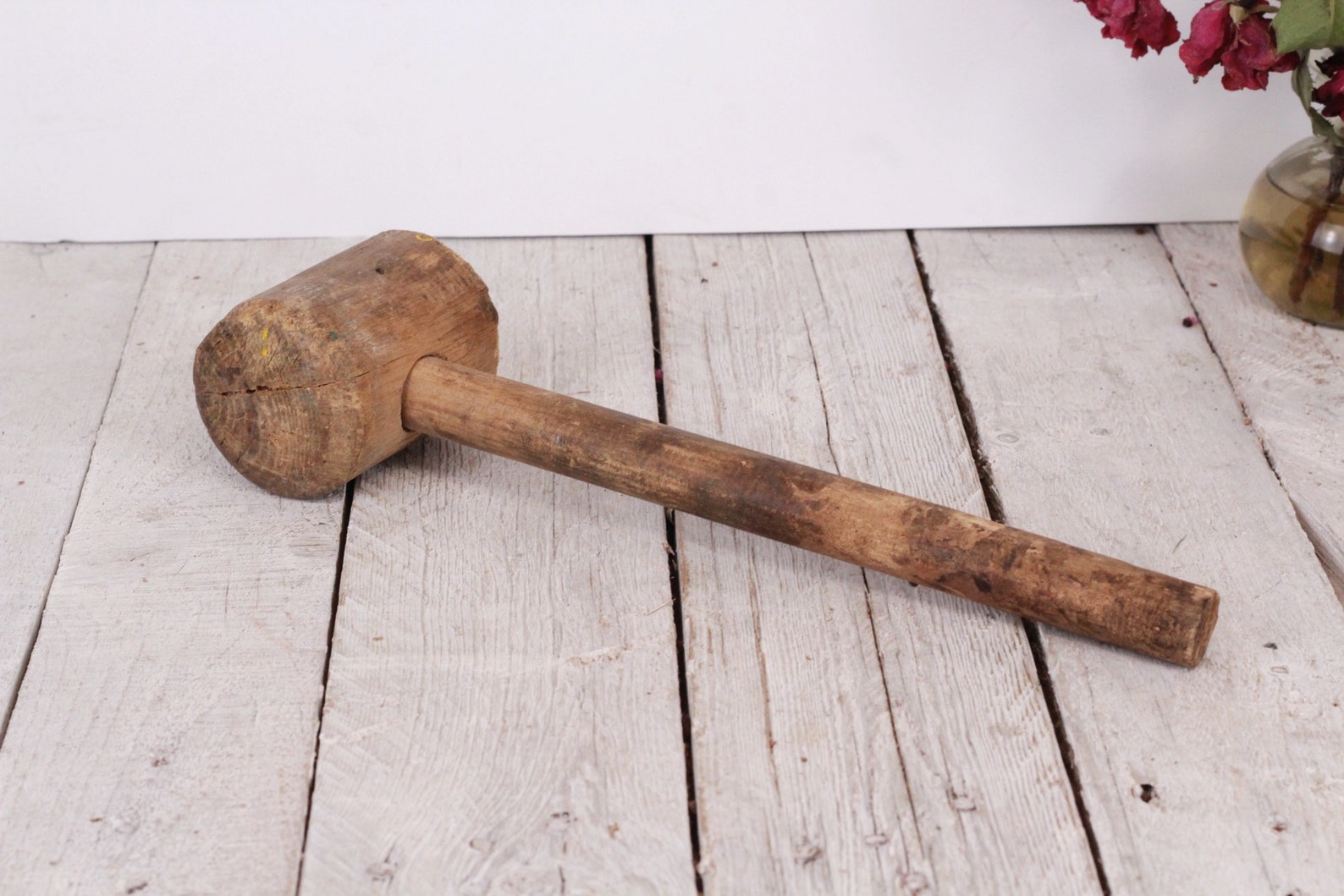 Antique Wooden Hammer Primitive Mallet Vintage Hammer Tool Etsy