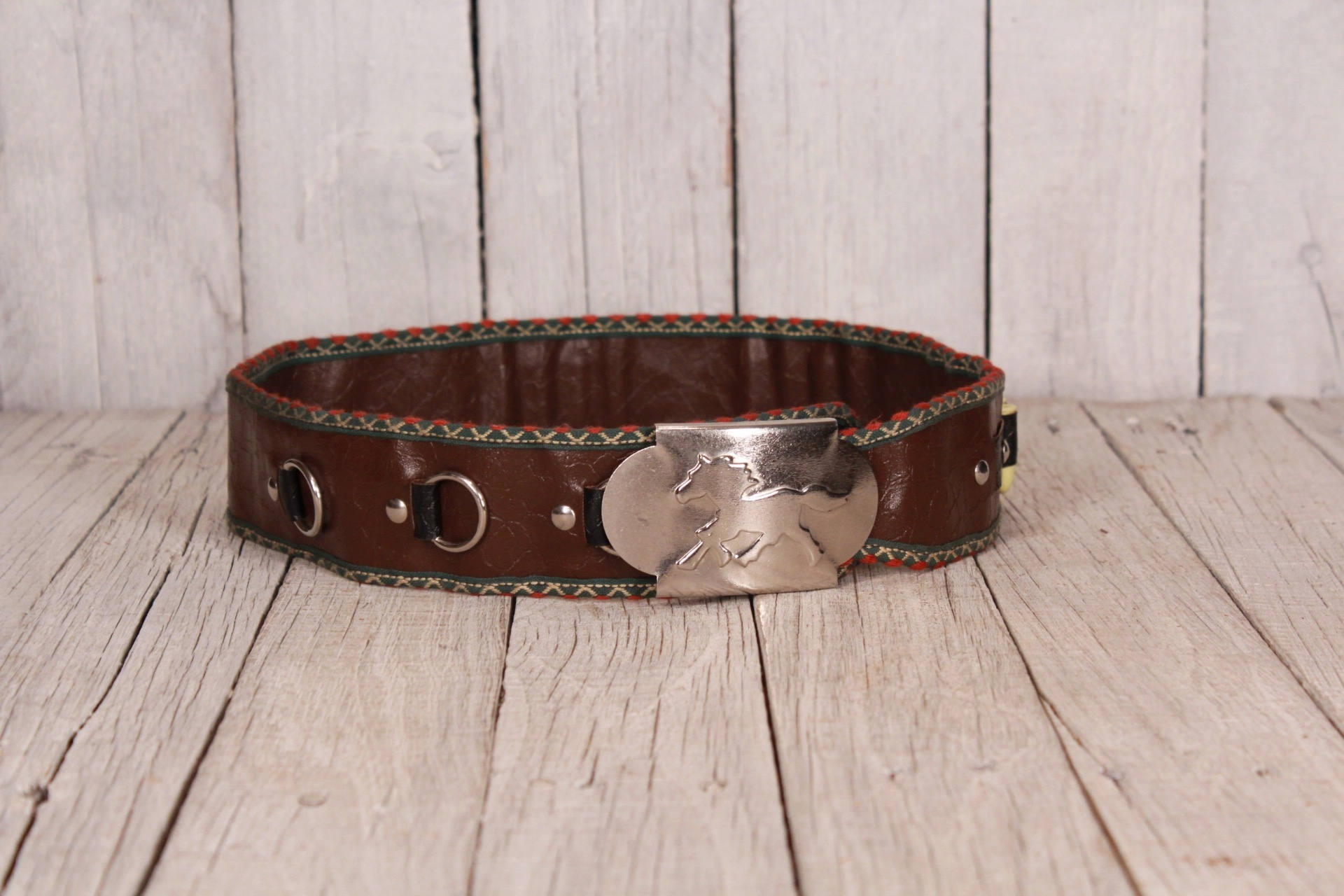Ancienne Boucle De Ceinture Western, Motif Cheval, Années 70 (USA)