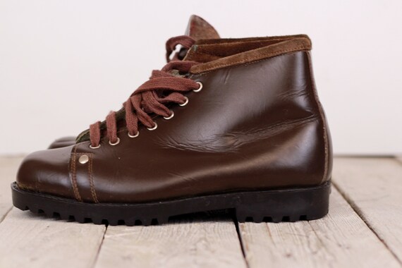 Vintage Leather Tourist Children's Brown Shoes Ch… - image 4