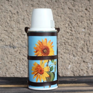 Thermos floreale vintage: borraccia da viaggio per caffè dell&#39;URSS