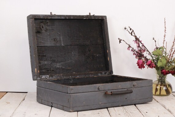 Vintage Small Wooden Suitcase Travel Luggage Chil… - image 8