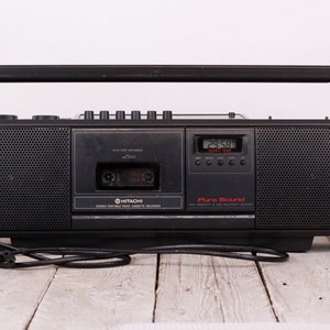 Vintage HITACHI TRK-650E Cassette Player Recorder: Working Boombox
