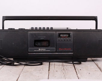 Vintage HITACHI TRK-650E Cassette Player Recorder: Working Boombox