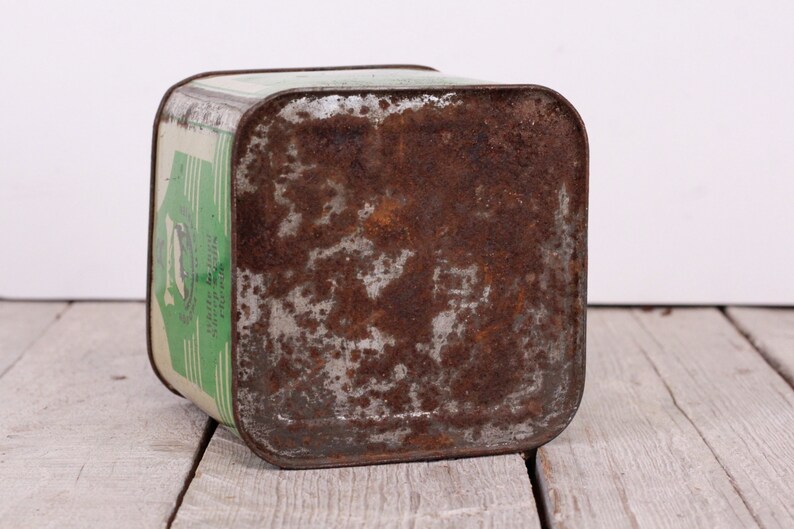Vintage Cheese Tin Box Bulgarian Cheese Container Shabby Metal Storage
