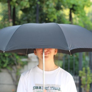 Vintage Erdo Black Umbrella with Leather Case