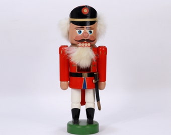 Wooden nutcracker, Painted wooden soldier, Medium size nutcracker, Wooden soldier nutcracker, Mid-century nutcracker, Christmas nutcracker