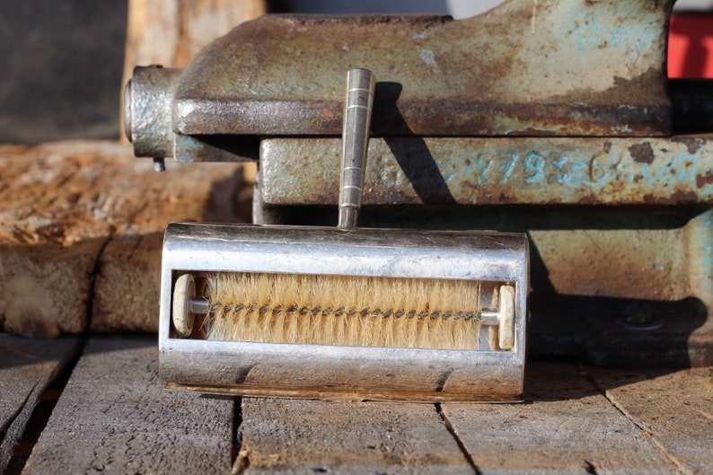 Vintage Chrome Crumb Sweeper With Rotating Brush Table Crumb Etsy