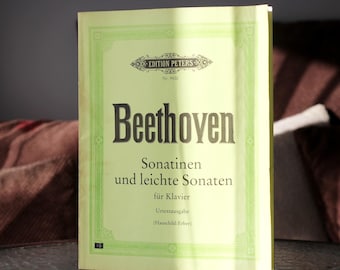 Vintage 1950 Beethoven Sonatinas, Piano Sheet Music Book