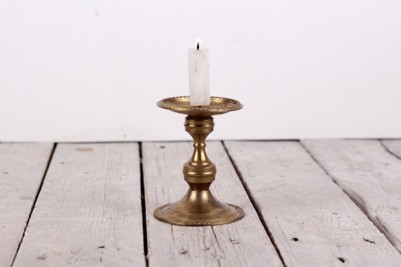 Vintage Small Brass Candle Holder Candlestick 