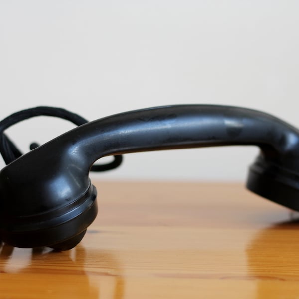 Combiné téléphonique - élément de téléphone rotatif - combiné téléphonique Dail - élément de téléphone vintage - combiné noir - combiné téléphonique - décoration murale - cadeau vintage