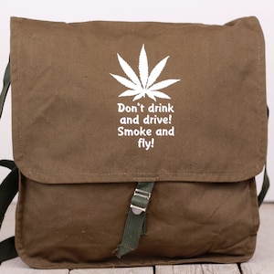 Vintage Green Canvas Messenger Bag: USSR Military School Bag