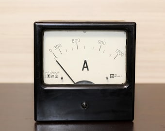 Vintage Ammeter: Steampunk Industrial Decor, Bulgarian Electrical Meter