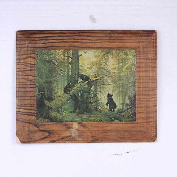Tableau d'Ivan Shishkin, Matin dans une forêt de pins, Peinture des artistes russes Ivan Shishkin et Konstantin Savitsky, Décoration murale, cadeau vintage