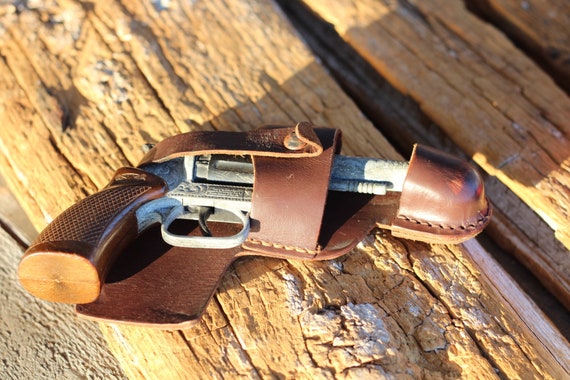 Vintage étui pour pistolet en cuir marron étui pour revolver étui pour  police -  France