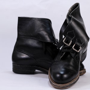 Botas militares de cuero vintage de los años 60 - Hombre talla 9 (EE. UU.)
