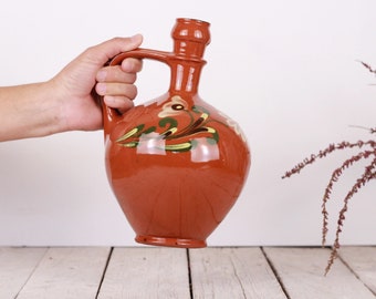 Vintage Clay Pot Pottery Small Size Handmade Primitive Rustic Pot Troyan Ceramic Traditional Ceramic