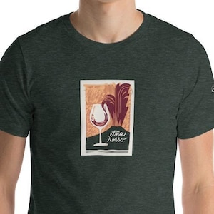 Etna Rosso T-Shirt: Bella + Canvas T-Shirt, Unisex, Rundhalsausschnitt, Kurzarm; Sizilianische Rotwein